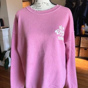 Altar'd State Pink Crewneck with White 'Do Even Better Love' Graphic